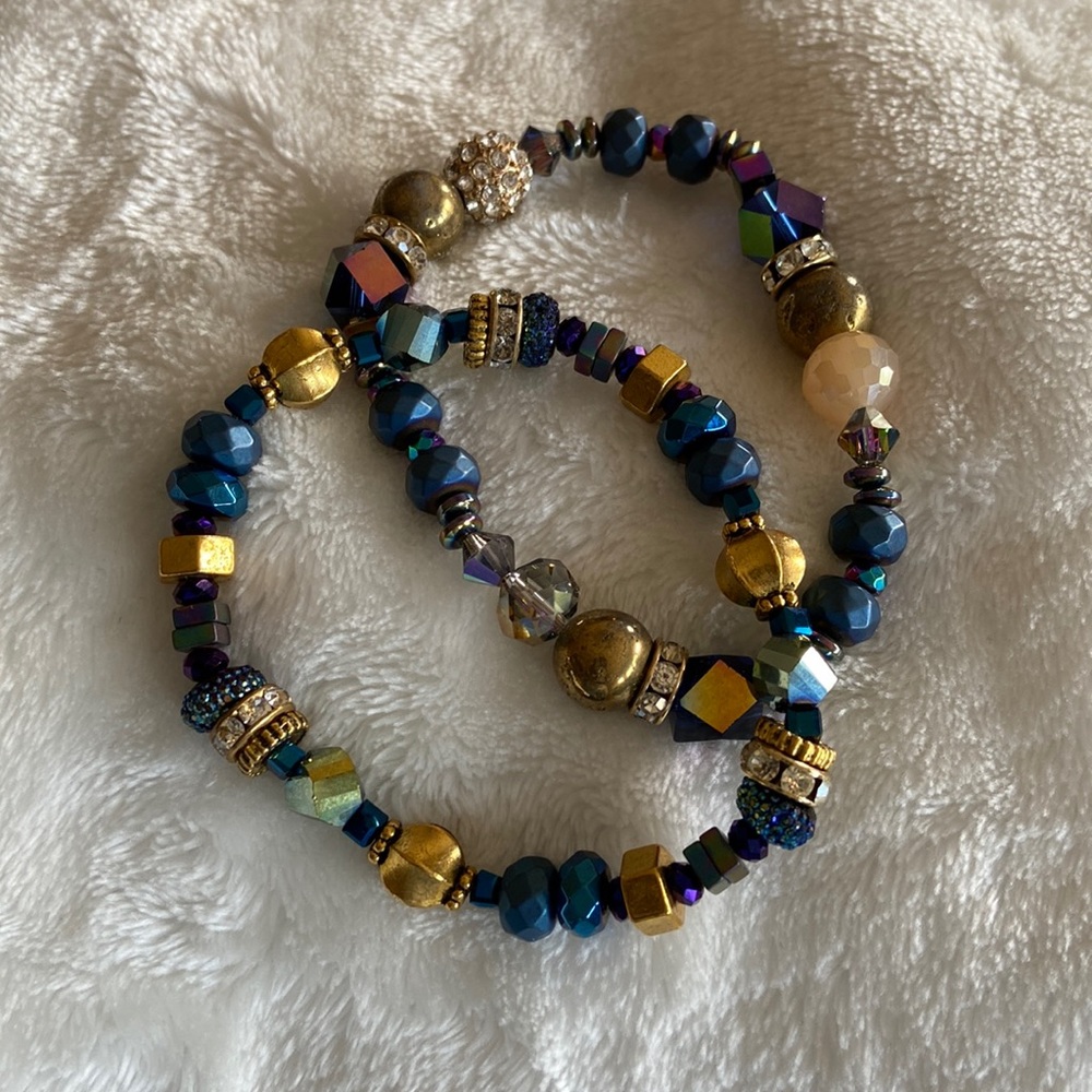 Ladies Stretch Beaded Bracelet Duo